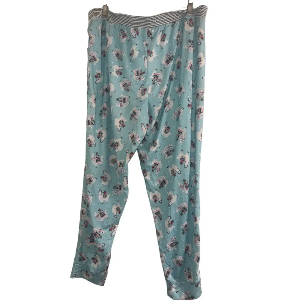 ✨CUDDL DUDS Womens Llamas Long Sleeve Cozy Jersey Sz 2X/XL Pajama Set✨ - Picture 9 of 13